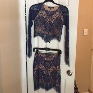 For love and lemons lace crop top and skirt